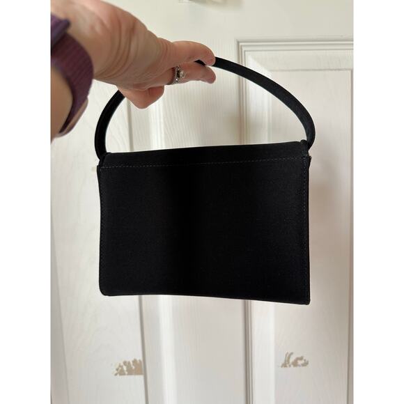 *SOLD* Vintage Stuart Weitzman Black Rare 90s Y2K Satin Evening Bag Formal - Picture 4 of 8